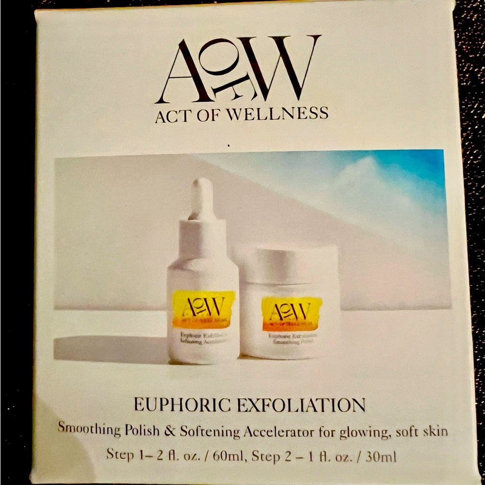 Act of Wellness Skincare Euphoric Exfoliation Polish & Accelerator Set - NIB